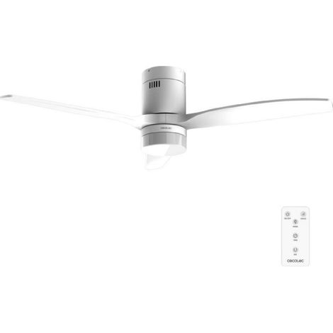 Cecotec Ventilador de Techo con Luz EnergySilence Aero 4600 Arctic White&White. Motor DC 38 W, Luz LED 18 W, 132 cm