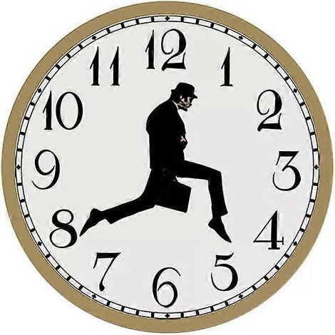 Online Store - Horloge murale humoristique inspirée de la comédie britannique Ministry Of Silly Walk, décoration murale originale pour la maison, horloge silencieuse et amusante. (1/5)