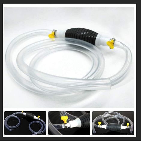 Pompe Manuelle - Tuyau En Caoutchouc Pour Transfert De Carburant - Compatible Diesel Essence Huile Eau - Diamètre 8 Mm - Blanc (1/5)