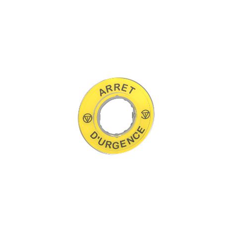 Marked legend Ø60 for emergency stop-ARRET D'URGENCE/logo ISO13850 - ZBY9120 (1/3)
