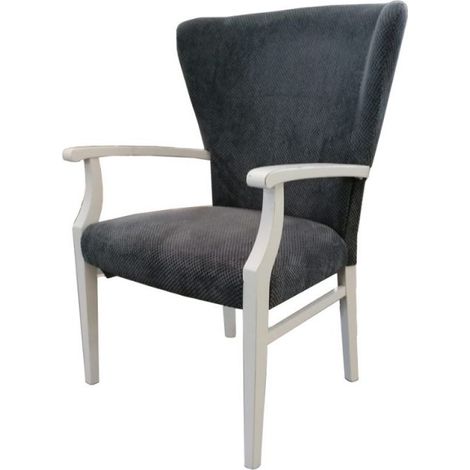 Poltrona in legno e tessuto Grigio schienale avvolgente DUMBO 69x66x h103 cm (1/2)