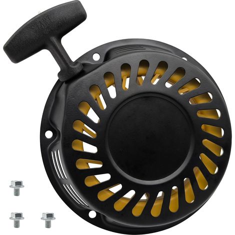 Lanceur à Rappel pour Moteur 5.5 6.5 CV/Démarreur Manuel Noir à Cliquet Métal compatible avec Eberth Feider Rato Loncin, Entraxe Fixation avec 3 Vis (1/5)