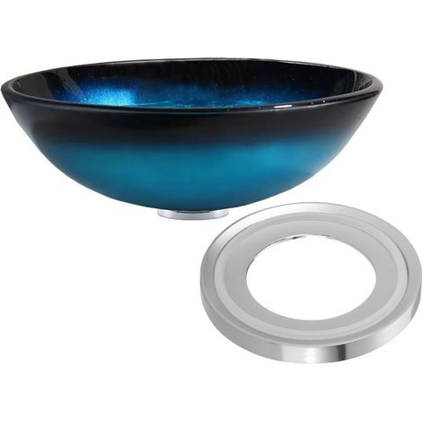 Waschbecken Glas rund blau Alberga 42x42x14 cm 42 cm (1/5)