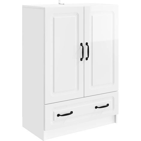 Credenza Bianco Lucido 66 x 34,5 x 92 cm Legno ingegnerizzato vidaXL