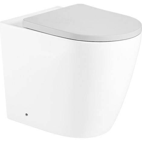 Copriwater bianco in termoindurente dal design ovale per sanitari Velora (1/5)