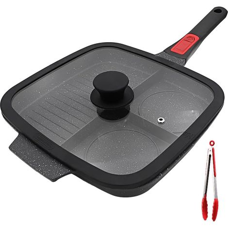 Grill Pan with Removable Handle and Lid, Black (1/5)