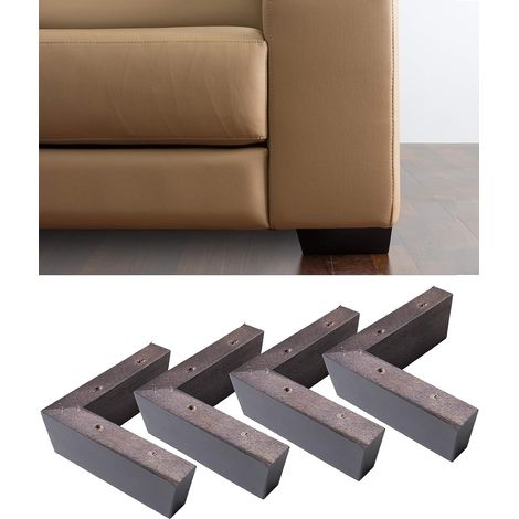 IPEA Pieds de Meuble et Canape en Bois - Couleur Wenge - Fabrique en Italie - Lot de 4 Pieds d'angle pour Armoires et Fauteuils - Hauteur 50 mm (1/5)