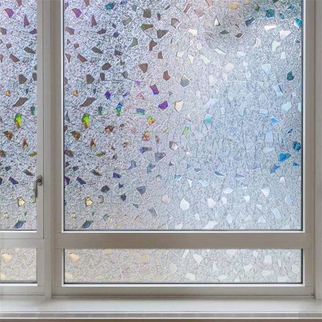 Dos láminas para ventanas para mayor privacidad，lámina opaca para ventanas，lámina electrostática para ventanas，45x100cm，adecuada para baños (1/5)