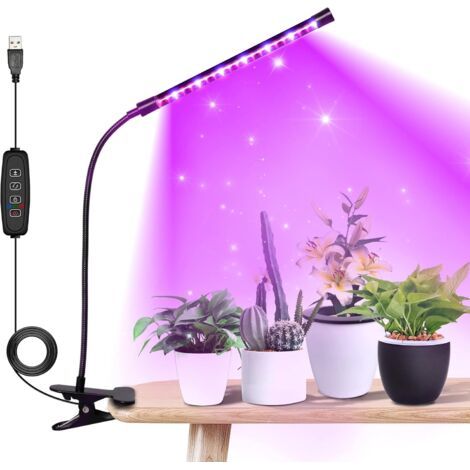 BUNTHAUS Lampe de croissance LED avec spectre complet pour plantes d'intérieur, col de cygne réglable, 2/3 modes d'éclairage et 5/10 niveaux à intensité variable, 3 modes de synchronisation automatiqu (1/5)
