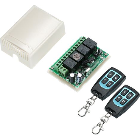 DC 12 V 4 canaux 433 MHz sans fil RF commutateur longue portée télécommande DC12 V relais récepteur module émetteur bascule 1527 puce domotique intelligente (2 et 1 récepteur) (1/5)