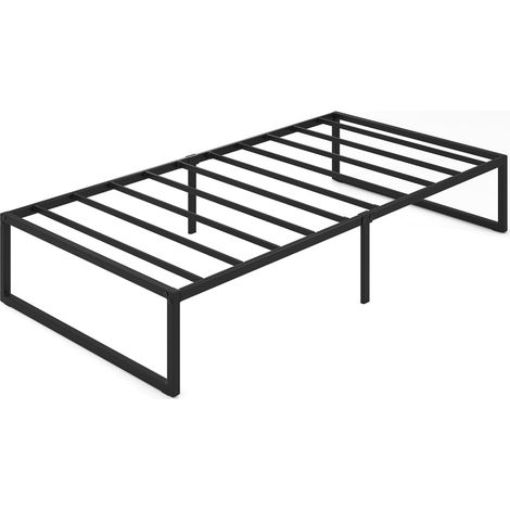 Sommier métallique,90 x 190 cm,36 cm de Haut,Support de Lattes en Acier,Espace de Rangement sous Le lit,pour Adultes, Enfants, Adolescents,Assemblage Facile,Noir