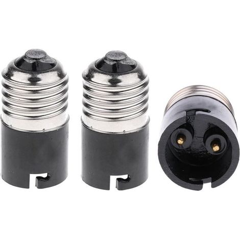Adaptateur convertisseur ampoule E27 vers B22 (lot de 3) - Noir (1/4)