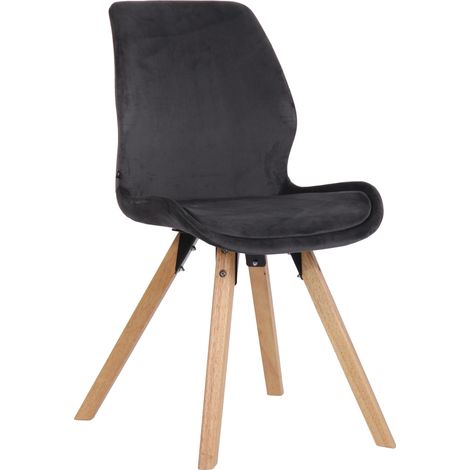 Chaise de salle à manger x1 style scandinave en tissu velours gris foncé 100002309