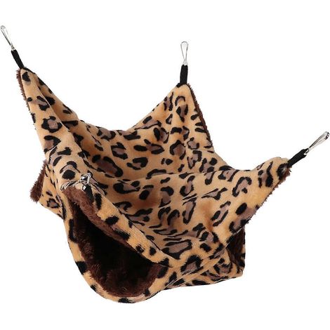 Hamac double couche pour petite cage d'animal de compagnie, idéal pour planeur de sucre, chinchilla, perroquet, cochon d'Inde ou furet. (1/3)