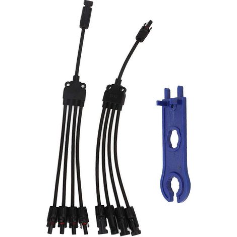 2 Stück Y-Verzweigungs-Solar-PV-Steckverbinder mit Schraubenschlüssel, Stecker und Buchse, Schnellverbinder, IP67 wasserdicht, 1500 VDC, MMM
