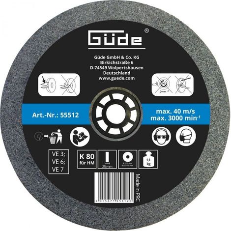 Muela abrasiva GÜDE 175 x 25 x 32 mm K80 55512