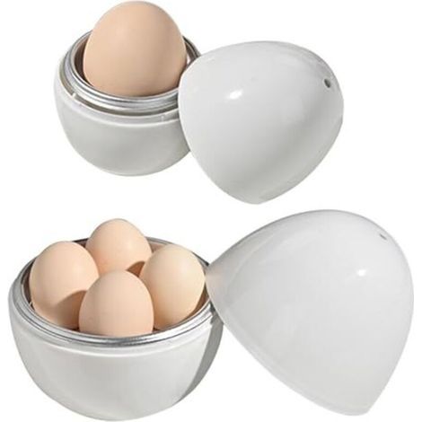 Eierkocher aus Aluminium – Mikrowellen-Eierkocher, tragbares Gerät zum Kochen von weichgekochten, hartgekochten und weichgekochten Eiern, Küchenutensil für schnelles Kochen (1/5)