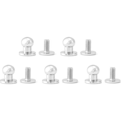 20 rivets en cuivre massif tête ronde pour maroquinerie et projets artisanaux (8x6mm finition argentée)