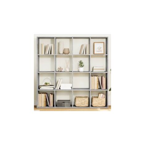 Bibliothèque gris béton 137,5x29x137,5 bois d'ingénierie (1/5)