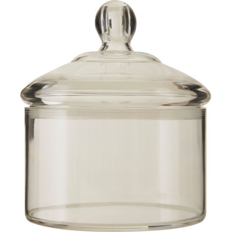 Premier Housewares Medium Round Canister For Food Storage Transparent Airtight Jar With Round Lid / Jars Canister For Tea Coffee Sugar And Spices 14 x 16 x 14 (1/4)