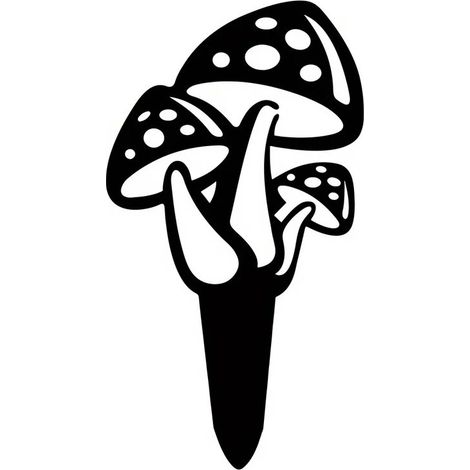 Dekorative Gartenpilze eingesetzt, Metall-Terrassengarten im Freien, Kunsthandwerk aus Schmiedeeisen, schwarz (1/4)