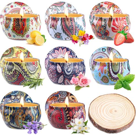 Bougie Parfumées Cadeau Femme, 8 Bougies Parfumées Soja Bio Naturel Noël Bougie Pour Mère, Amie, Maitresse Coffret Cadeau De Anniversaire,Saint Valentin,Mariage (1/5)
