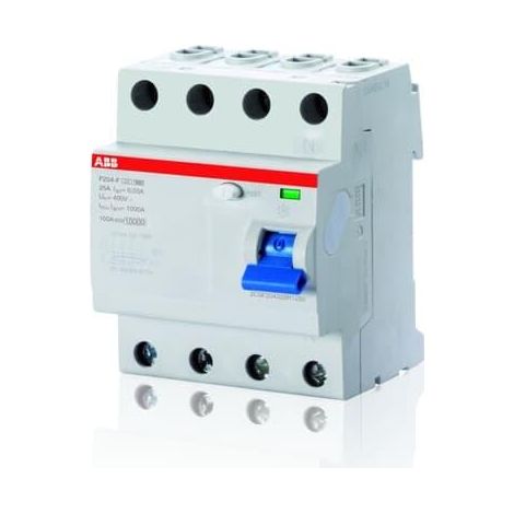 Interrupteur Différentiel F204 Type F 4P 25A 30mA - Neutre à Droite 2CSF204325R1250 ABB D299303