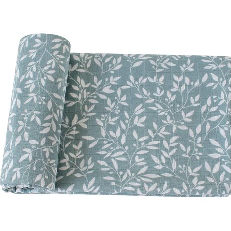 Quadratisches Baumwolltaschentuch mit Weinblattmuster, 120 x 120 cm, extra weicher Baumwollstoff, Unisex.