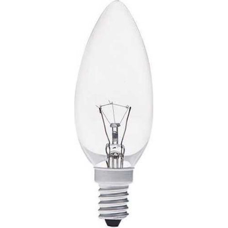 Ampoule Bougie - E14 - 25 W - 230 V - Blanc Chaud 2700 K - C35 - 35 x 97 mm - 150 lm - Classe Énergétique E - 1000 h - Lot de 1 (1/2)