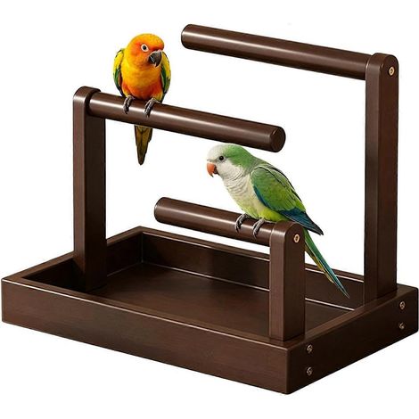 Perchoir décoratif avec plateau pour bureau support de table pour perroquets calopsittes perruches inséparables et conures (petites moyennes grandes) (1/5)