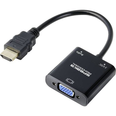 SpeaKa Professional SP-10352148 HDMI / VGA Adattatore [1x HDMI® - 1x VGA] Nero 0.15 m (1/5)