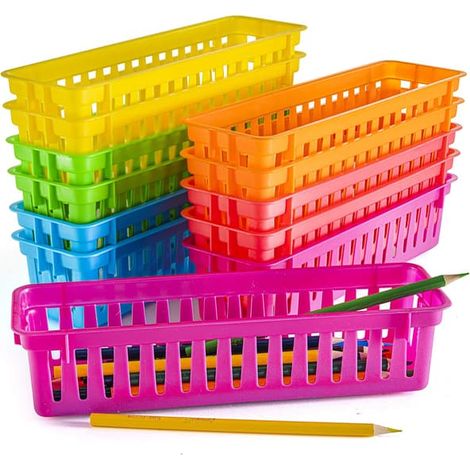 Organisateur de crayons de classe SAYTAY, panier à crayons ou panier à craies, couleurs assorties (lot de 12) ST-001 (1/5)