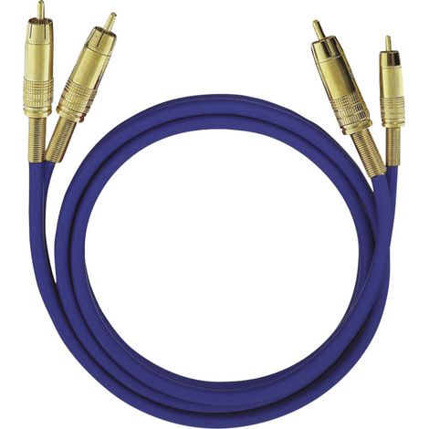 Cinch Audio Anschlusskabel [2x Cinch-Stecker - 2x Cinch-Stecker] 5.00 m Blau vergoldete Steckkontakt (1/2)