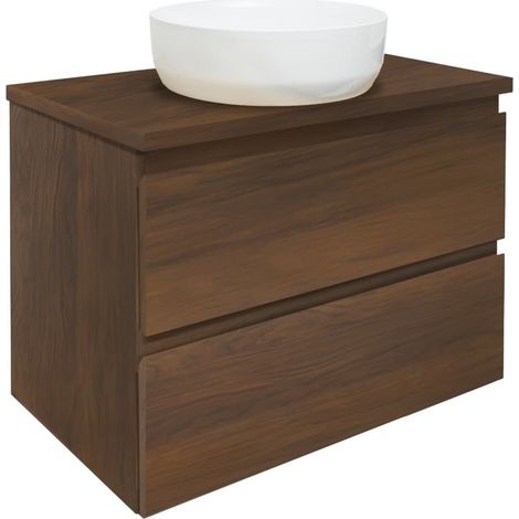 Meuble de salle de bains avec plan de recouvrement - SAT - B-Way - 59×50×45 - noyer