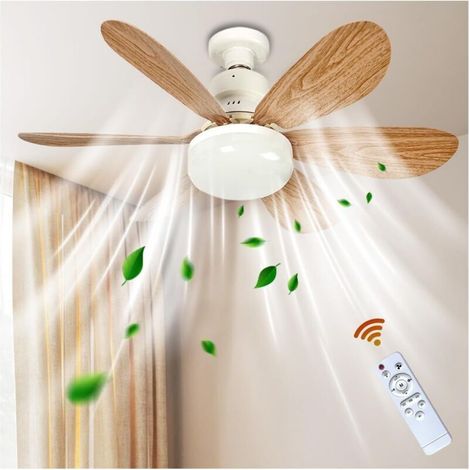 Deckenventilator mit integrierter LED-Beleuchtung, Dimmer, Fernbedienung und 3 Farbmodi – E27 (1/4)