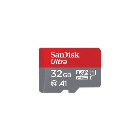 Carte mémoire microSDHC Ultra 32 Go + Adaptateur SD SanDisk Gris et rouge