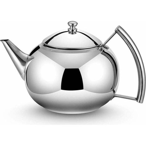Théière avec infuseur Feuille de thé en vrac 2 litres Théière en acier inoxydable Café Eau Petite bouilloire Ensemble de filtres Bouilloire chauffante pour cuisinière à induction 2,1 litres / 68 onces (1/5)
