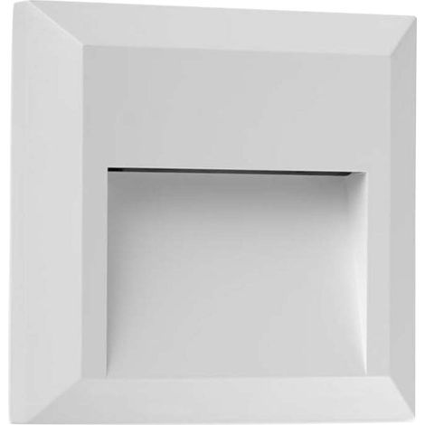 LedsC4 Kossel - Aplique de Pared Exterior LED 1.1W y 65lm con Luz Neutra 4000K. Diámetro 12.5cm. Estructura de Policarbonato. Uso Exterior IP66. Color Blanco (1/3)
