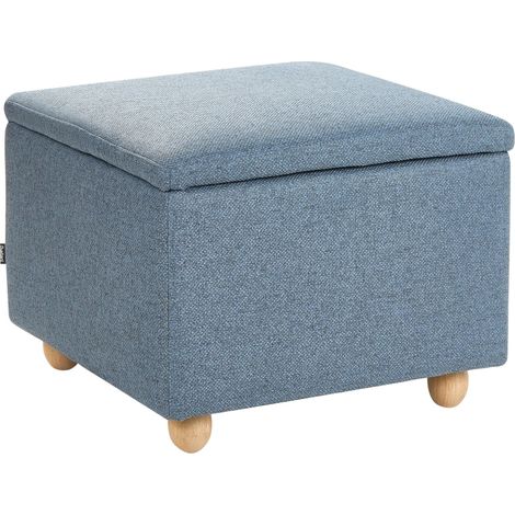 Pouf contenitore Poggiapiedi imbottito con contenitore Seduta per ingresso Blu Ferndale
