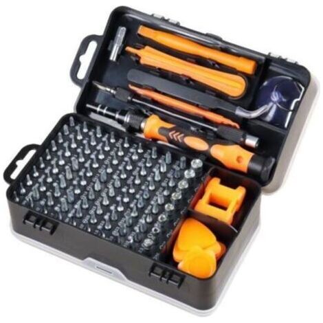Jeu de tournevis magnétique de précision 135 en 1, embouts Torx, outils multifonctions isolés, kit d'outils manuels pour la réparation de téléphones portables (orange) (1/2)