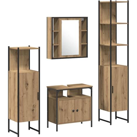 Maison Exclusive - Badezimmermöbel-Set mit Regal 4 pcs Artisan-Ei