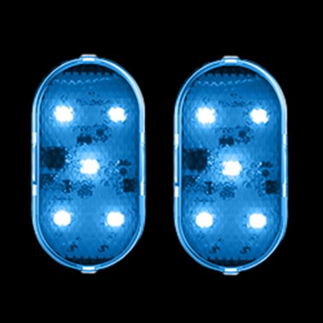 (6500K - 2 pièces bleues) 2 lampes LED intérieures de porte de voiture, rechargeables par USB, magnétiques sans fil, avec éclairage d'accueil et signal anti-collision. Éclairage pour véhicules. (1/4)