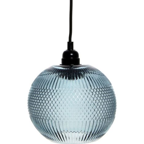 Lampe Suspension en Verre "Proxima" 21cm Bleu (1/4)