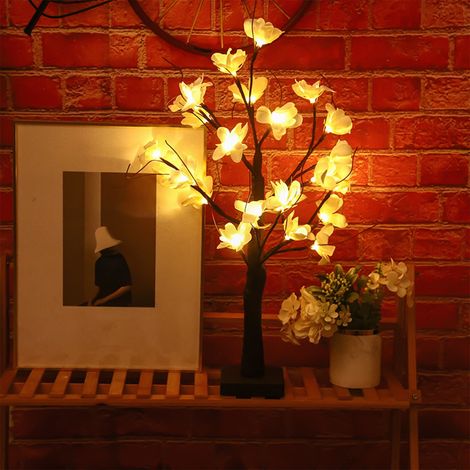 Arbre Lumineux En Kapok - Guirlande LED Chaude Blanc - Décoration Intérieure Pour Noël Pâques Halloween - Alimentation Sur Piles - 60 x 10 cm - 24 LED (1/5)