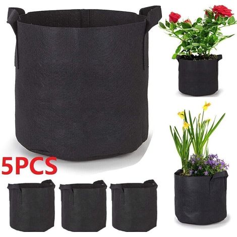 5 Pack grande plante cultiver sacs pommes de terre fruits légumes jardin planteur pousser sac (1/5)