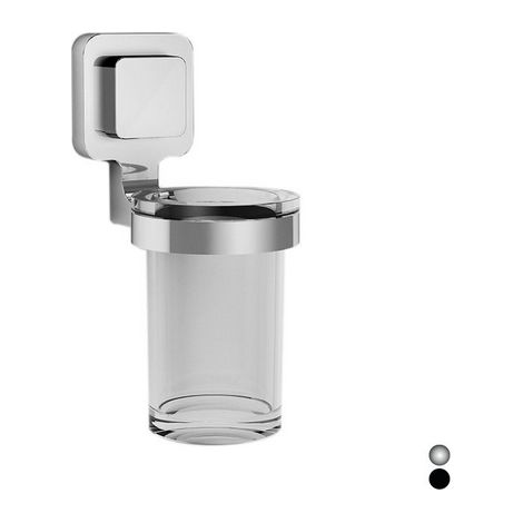 PORTA BICCHIERE SERIE KARA- Cromo cm 7,6 x h.17,8 x 12- KOEMO- pezzi 1 (1/2)