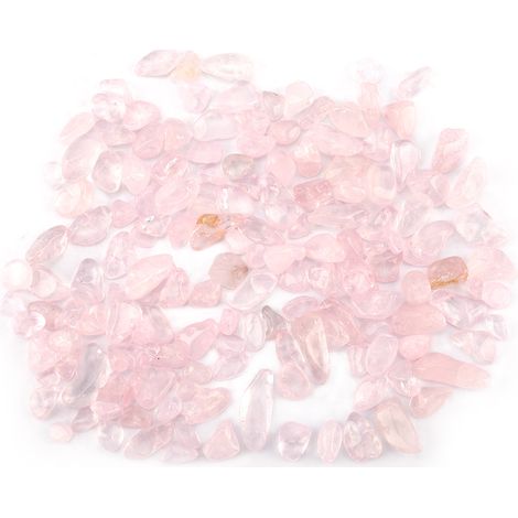 Éclats de pierre roulée, morceaux de cristal de quartz naturel concassé (rose) (1/5)