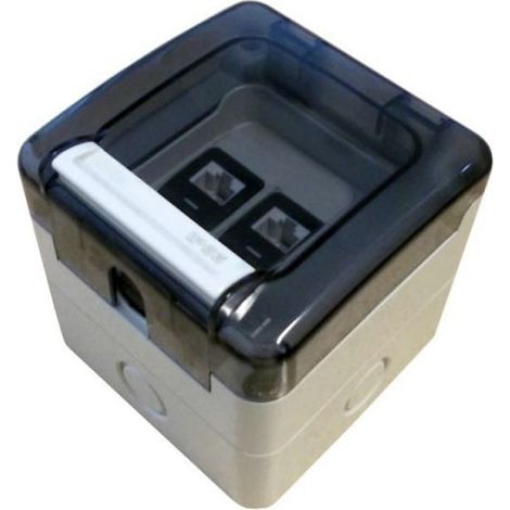Hermetische, abgedichtete Buchse 2 x RJ45 IP66 Aufputz (unbestückt) OS002IP