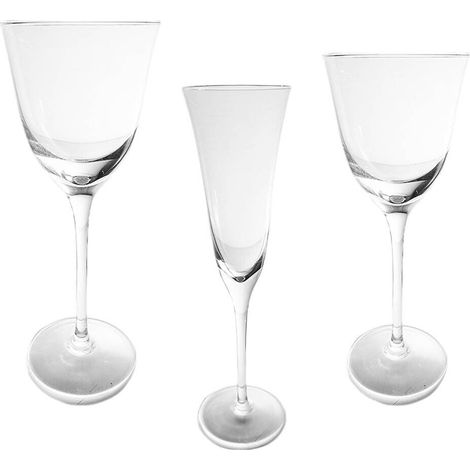 Bicchieri con piede lungo set 6 calice da fluite acqua vino per prosecco cocktail liquore in cristallo idea regalo - decoro: Calice fluite