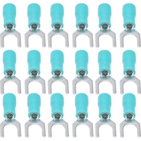 100 Pièces Connecteurs Fourche Isolés PVC Cuivre Type U pour Câbles 22-16 AWG